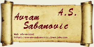 Avram Šabanović vizit kartica